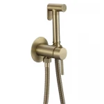 Смеситель для гигиенического душа Mixxus Premium Hans 002-A Inner Brushed Gold с лейкой (Матовое золото) (MI6922)