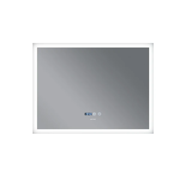 Зеркало Mixxus FLAT MR04-100x80 с Led Touch, Anti-fog, димером, регулятором яркости, часами (MI6927)
