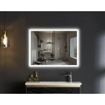 Дзеркало Mixxus FLAT MR04-100x80 з LED Touch, Anti-fog, димером, регулюванням яскравості, годинником (MI6927)