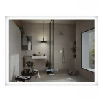 Зеркало Mixxus FLAT MR04-80x60 с Led Touch, Anti-fog, димером, регулятором яркости, часами (MI6928)