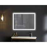 Зеркало Mixxus FLAT MR04-80x60 с Led Touch, Anti-fog, димером, регулятором яркости, часами (MI6928)