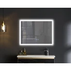 Дзеркало Mixxus FLAT MR04-80x60 з LED Touch, Anti-fog, димером, регулюванням яскравості, годинником (MI6928)