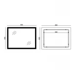 Дзеркало Mixxus FLAT MR04-80x60 з LED Touch, Anti-fog, димером, регулюванням яскравості, годинником (MI6928)