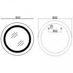 Зеркало Mixxus PLAIN MC02-80 с Led Touch, Anti-fog, димером, регулятором яркости, часами (MI6931)