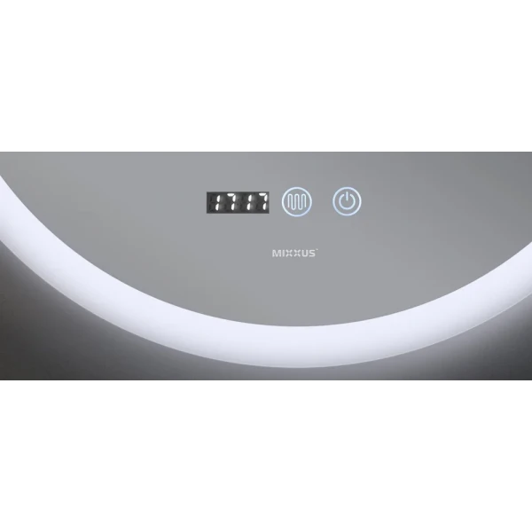 Зеркало Mixxus PLAIN MC10-80 с Led Touch, Anti-fog, димером, регулятором яркости, часами (MI6932)