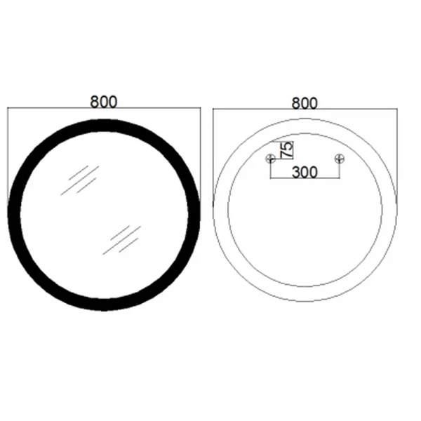 Зеркало Mixxus PLAIN MC10-80 с Led Touch, Anti-fog, димером, регулятором яркости, часами (MI6932)