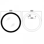 Дзеркало Mixxus PLAIN MC10-80 з LED Touch, Anti-fog, димером, регулюванням яскравості, годинником (MI6932)