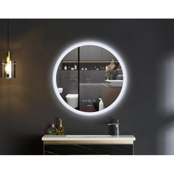 Дзеркало Mixxus PLAIN MC10-80 з LED Touch, Anti-fog, димером, регулюванням яскравості, годинником (MI6932)