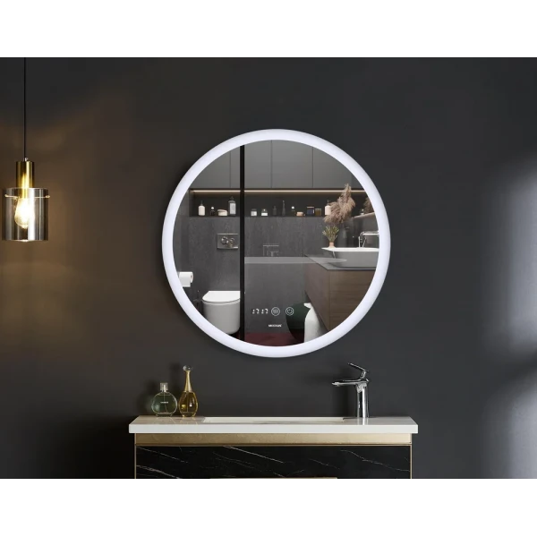 Дзеркало Mixxus PLAIN MC10-80 з LED Touch, Anti-fog, димером, регулюванням яскравості, годинником (MI6932)