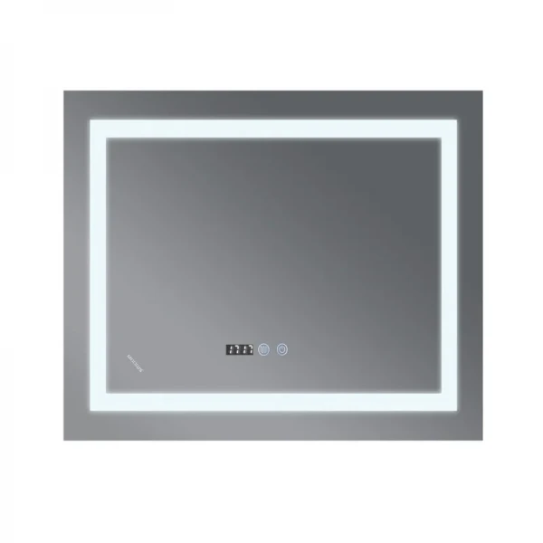 Дзеркало Mixxus WARM MR02-80x80 з LED Touch, Anti-fog, димером, регулюванням яскравості, годинником (MI6934)