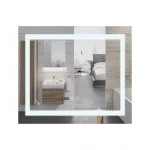 Дзеркало Mixxus WARM MR02-80x80 з LED Touch, Anti-fog, димером, регулюванням яскравості, годинником (MI6934)