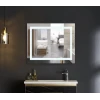 Дзеркало Mixxus WARM MR02-80x80 з LED Touch, Anti-fog, димером, регулюванням яскравості, годинником (MI6934)