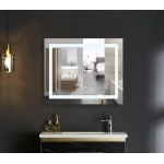 Дзеркало Mixxus WARM MR02-80x80 з LED Touch, Anti-fog, димером, регулюванням яскравості, годинником (MI6934)