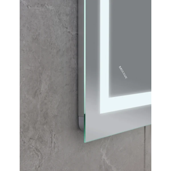 Зеркало Mixxus WARM MR02-100x80 с Led Touch, Anti-fog, димером, регулятором яркости, часами (MI6935)