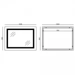 Дзеркало Mixxus WARM MR02-100x80 з LED Touch, Anti-fog, димером, регулюванням яскравості, годинником (MI6935)