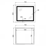 Зеркало Mixxus WARM MR12-80x70-Reverse с Led Touch, Anti-fog, димером, регулятором яркости (MI6936)