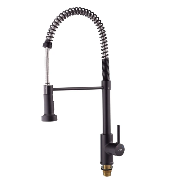 Смеситель для кухни с изливом пружина Mixxus Premium SPRING 017 BLACK (MI6951)