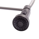 Смеситель для кухни MIXXUS PREMIUM SPRING 017 латунный графитовый с гибким изливом-пружиной (MI6952)