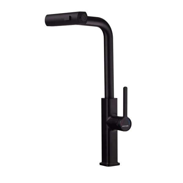 Змішувач для кухні з висувним виливом Mixxus Premium HAMMER 014 BLACK (MI6954)