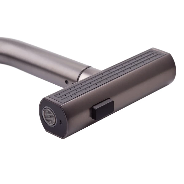 Смеситель для кухни Mixxus Premium HAMMER 014 латунный графит с выдвижным изливом MI6955 (MI6955)