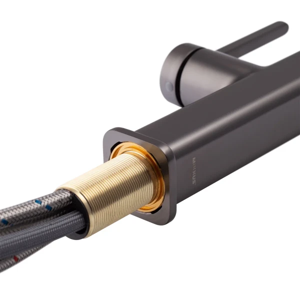 Смеситель для кухни Mixxus Premium HAMMER 014 латунный графит с выдвижным изливом MI6955 (MI6955)
