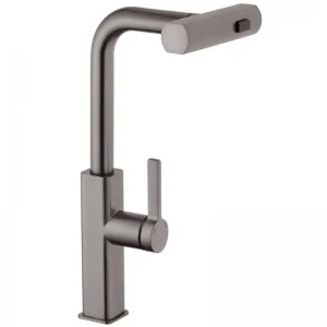 Смеситель для кухни Mixxus Premium HAMMER 014 латунный графит с выдвижным изливом MI6955 (MI6955)