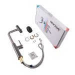 Смеситель для кухни Mixxus Premium HAMMER 014 латунный графит с выдвижным изливом MI6955 (MI6955)