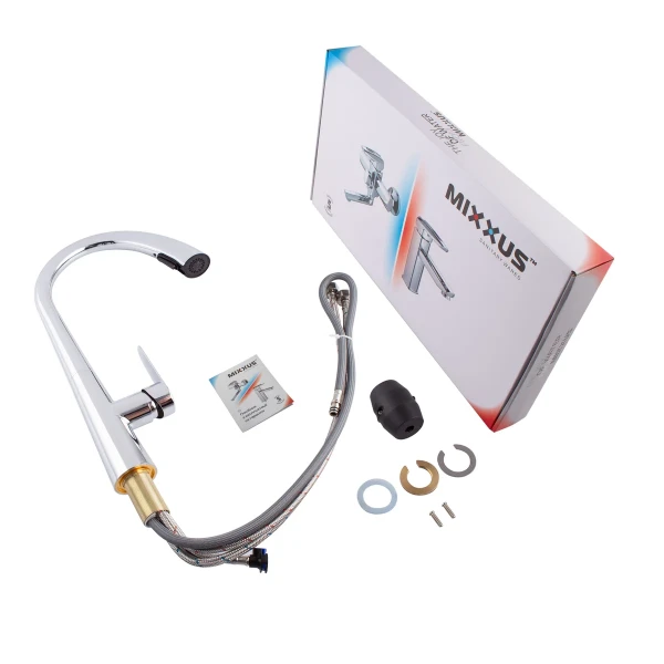 Змішувач для кухні з висувним виливом Mixxus Premium WARTA 014 (MI6956)