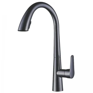 Смеситель для кухни Mixxus Premium WARTA 014 латунный, графит, с выдвижным изливом (MI6957)