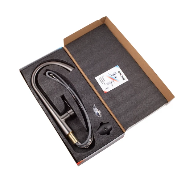 Змішувач для кухні з висувним виливом Mixxus Premium WARTA 014 GRAPHITE (MI6957)