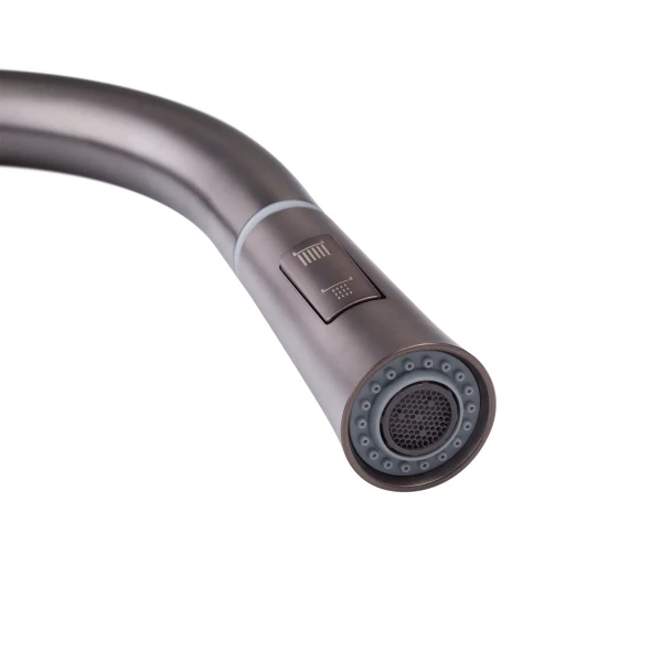 Смеситель для кухни Mixxus Premium PULL 014 латунный, графит, с выдвижным изливом (MI6959)