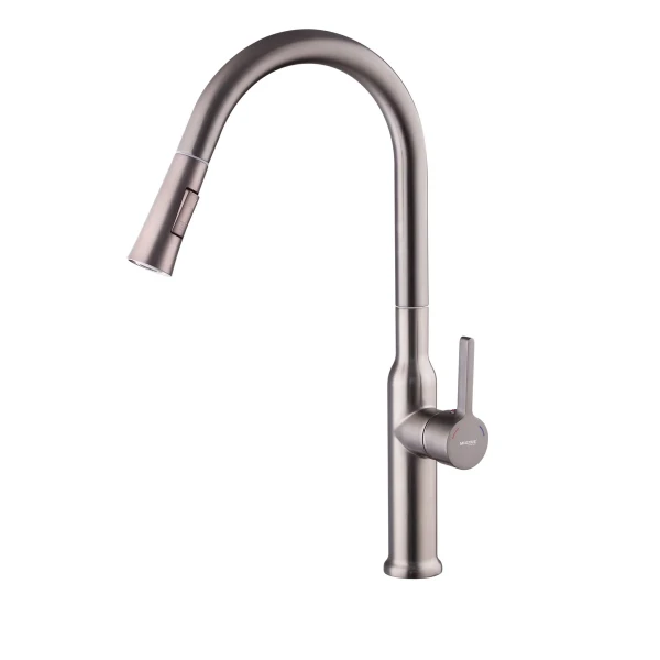 Смеситель для кухни Mixxus Premium PULL 014 латунный, графит, с выдвижным изливом (MI6959)