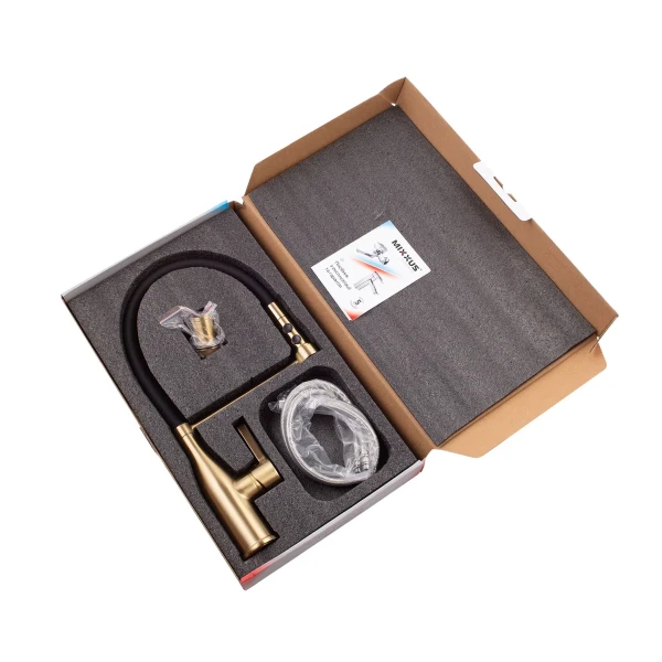 Змішувач для кухні Mixxus Premium Summer 017 BRUSHED GOLD REFL.BLACK (MI6964)