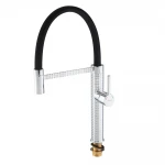 Смеситель для кухни Mixxus Premium Oliwer 017 REFL.BLACK латунный с гибким изливом (MI6965)