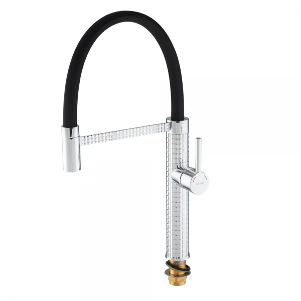 Смеситель для кухни Mixxus Premium Oliwer 017 REFL.BLACK латунный с гибким изливом (MI6965)