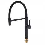 Смеситель для кухни Mixxus Premium Oliwer 017 латунный черный матовый с гибким изливом (MI6966)