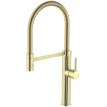Высокий смеситель для кухни Mixxus Premium Spark 017 GOLD латунный с гибким изливом (MI6972)