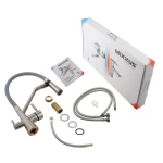 Латунный смеситель для кухни Mixxus Premium Magnet 021 с гибким изливом под фильтр, цвет нержавеющая сталь (MI6976)