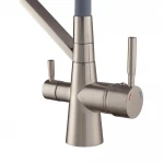 Латунный смеситель для кухни Mixxus Premium Magnet 021 с гибким изливом под фильтр, цвет нержавеющая сталь (MI6976)