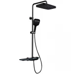Душевая колонна с термостатическим смесителем MIXXUS PREMIUM SPACE-009-J BLACK с кнопочным переключателем, 3 режима (MI7011)