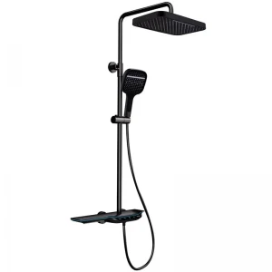 Душевая колонна с термостатическим смесителем MIXXUS PREMIUM SPACE-009-J BLACK с кнопочным переключателем, 3 режима (MI7011)