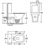 Унітаз-компакт Mixxus STYLE-0404-T3 650x350x830mm система змиву TORNADO 3.0 (MI7036)
