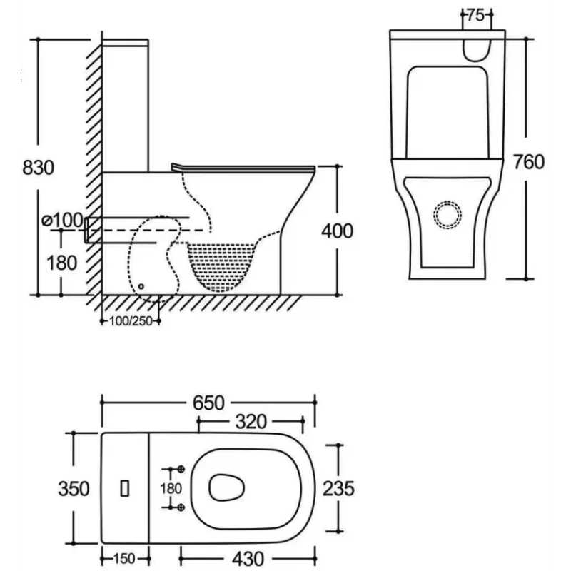 Унітаз-компакт Mixxus STYLE-0404-T3 650x350x830mm система змиву TORNADO 3.0 (MI7036)
