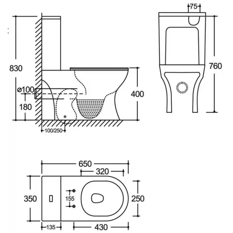 Унітаз-компакт Mixxus WAVE-0402-T3 650x350x830mm система змиву TORNADO 3.0 (MI7037)
