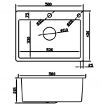 Мойка из нержавеющей стали MIXXUS MH5843 DECOR NANO-BLACK (3.0/0.8) цвет графит (MI7042)
