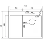 Мийка з нержавіючої сталі Mixxus MH6350R Nano-Silver (3.0/0.8) колір нержавійка (MI7046)
