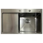 Мойка из нержавеющей стали MIXXUS MH7849L NANO-BLACK (3.0/0.8) цвет графит (MI7049)
