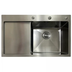 Мийка з нержавіючої сталі MIXXUS MH7849L NANO-BLACK (3.0/0.8) колір графіт (MI7049)