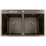 Мойка из нержавеющей стали MIXXUS MH8350-DK NANO-BLACK (3.0/0.8) цвет графит (MI7053)