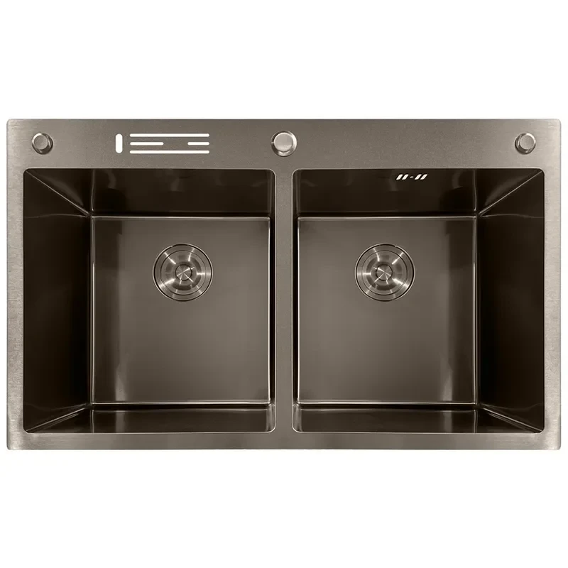 Мийка з нержавіючої сталі MIXXUS MH8350-DK NANO-BLACK (3.0/0.8) колір графіт (MI7053)